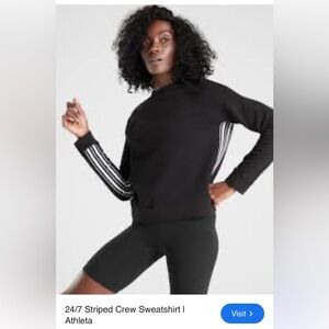 Athleta 24/7 striped crewneck sweatshirt